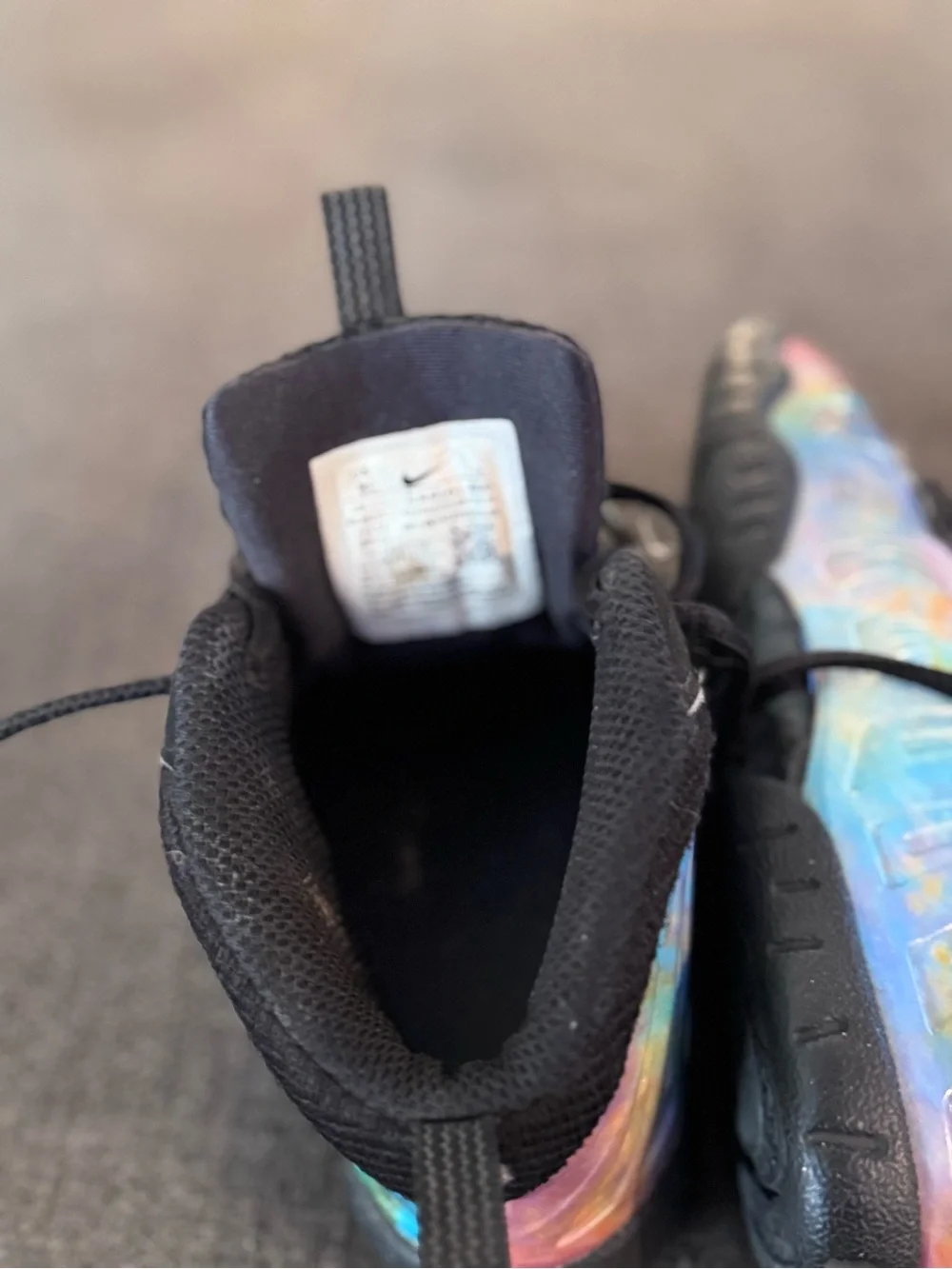 Nike Kids Black Sneakers with Multicolor Galaxy Toe